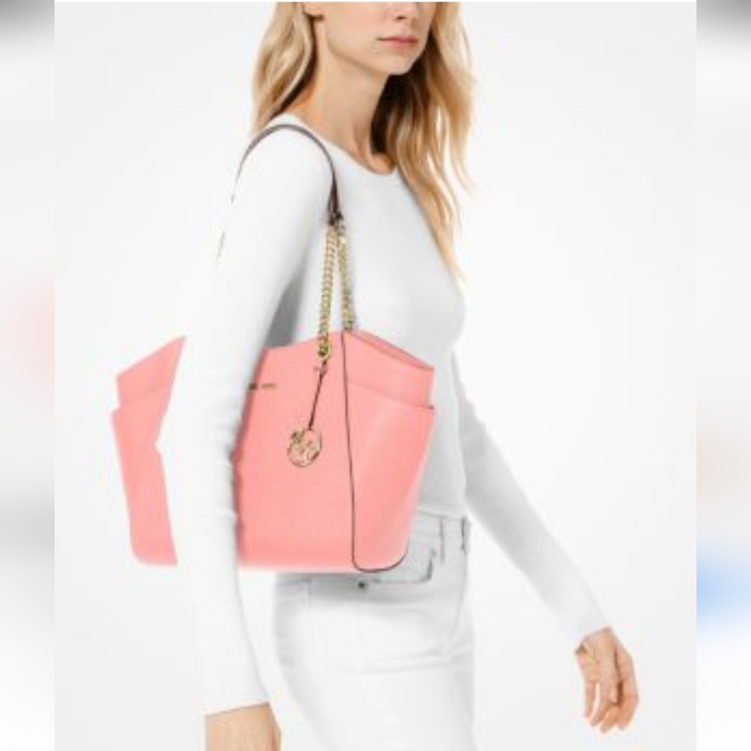 Nwot Michael Kors Pink Jet Set Chain Large Bag
